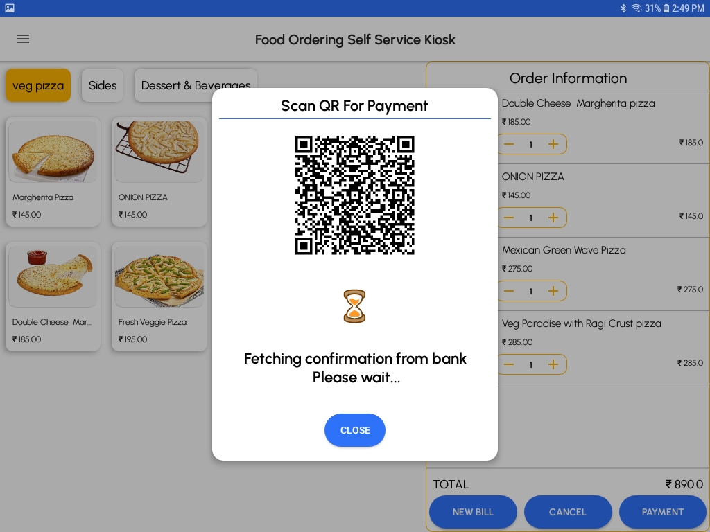 Bonrix Food Ordering Cloud-Based Self-Service Kiosk Horizontal Screen Screenshot 4