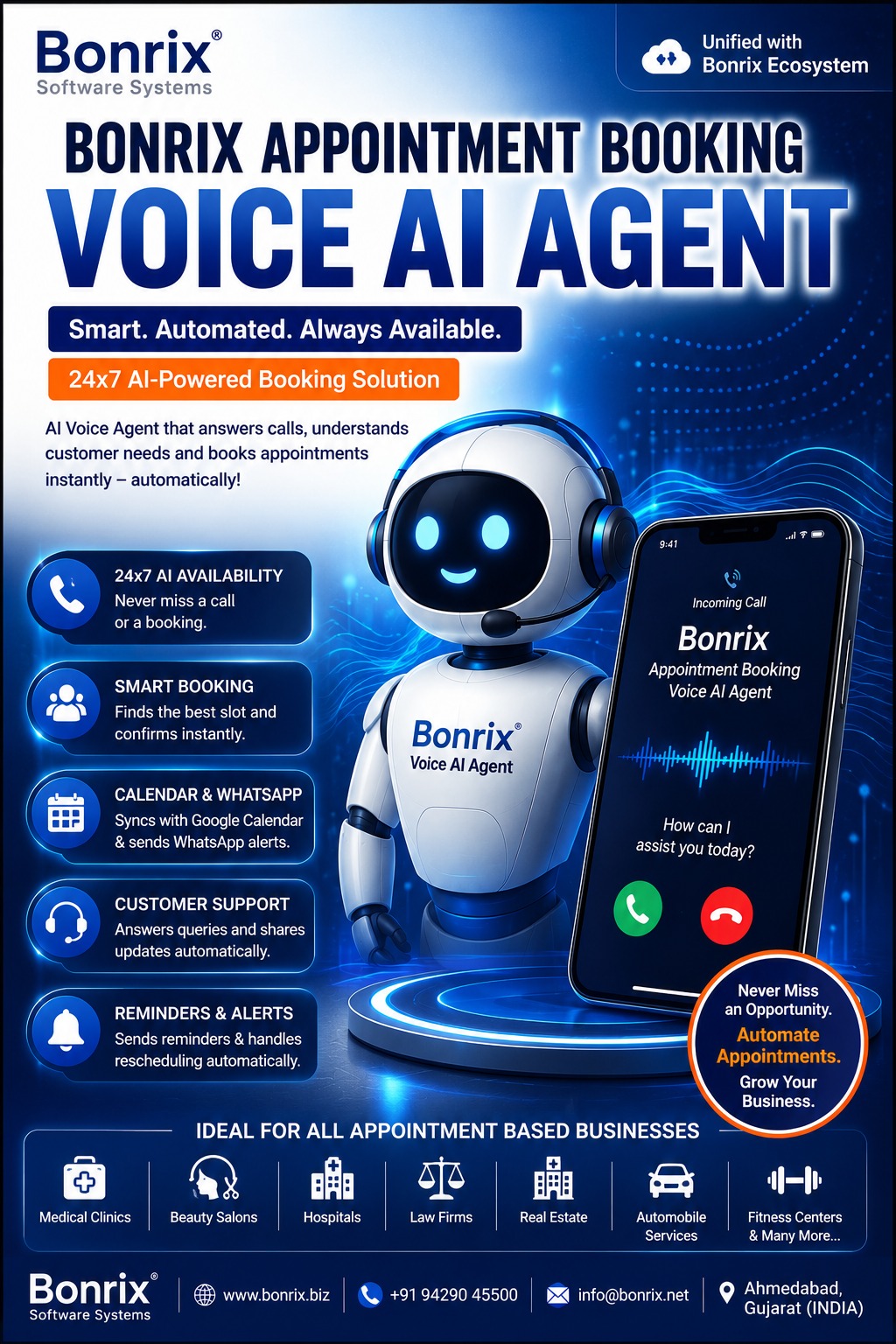 Bonrix Voice AI Agent for Appointment Booking