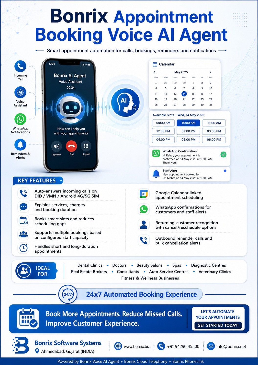 Bonrix Voice AI Agent for Appointment Booking