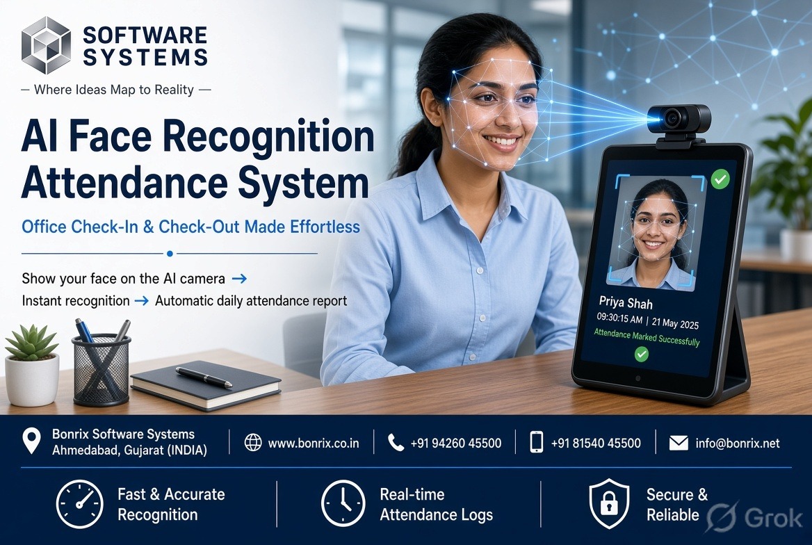 Bonrix AI Face Recognition Attendance System – Instant Office Check-In & Check-Out