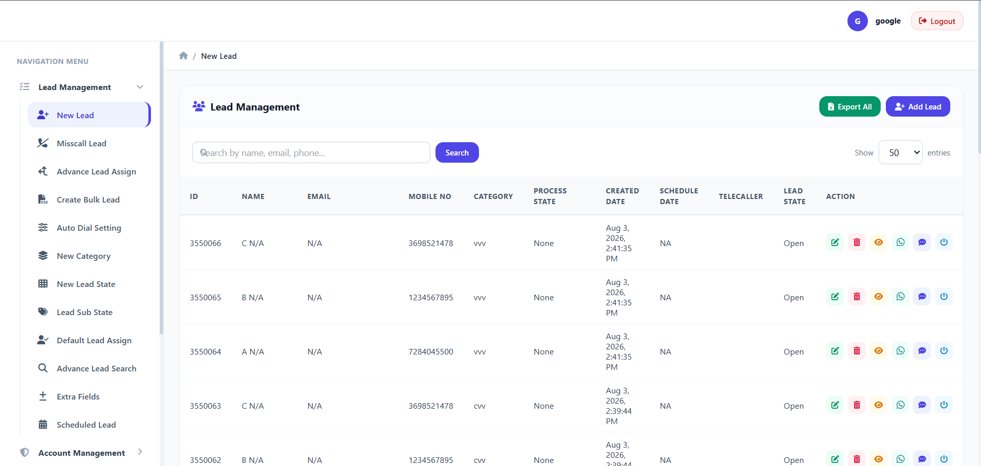 Manager Screen 2
