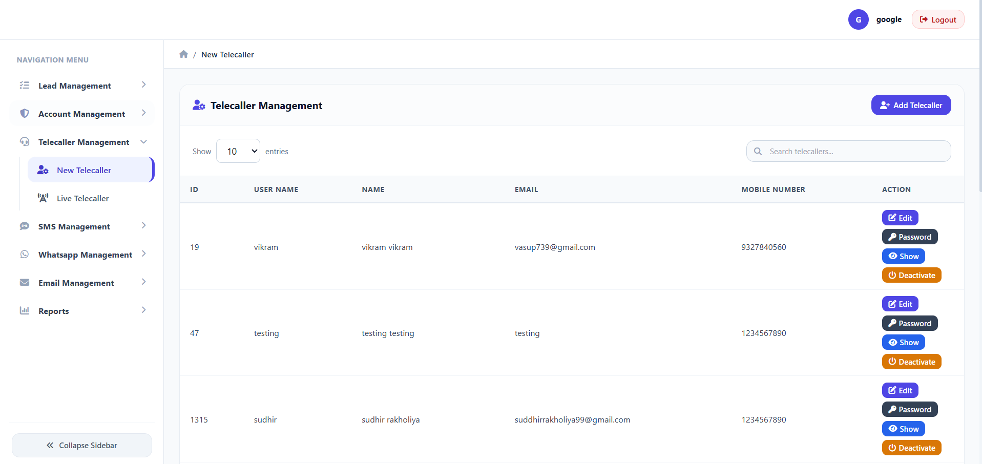 Manager Screen 6