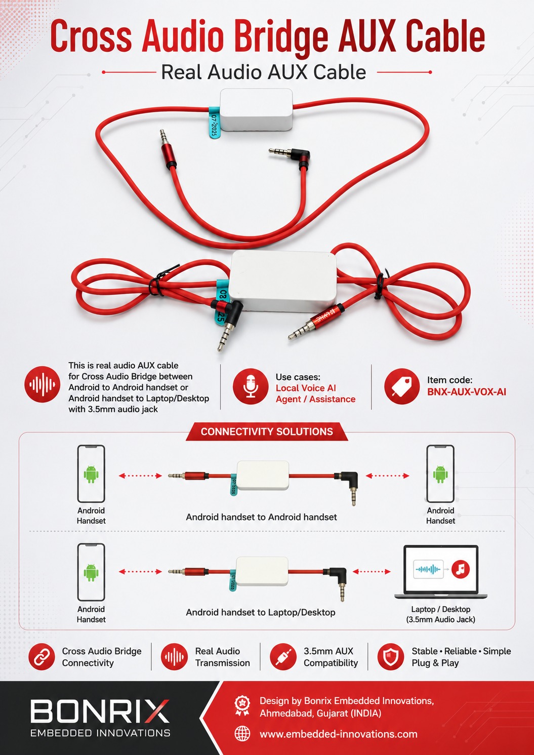 Bonrix Real Audio AUX Cable