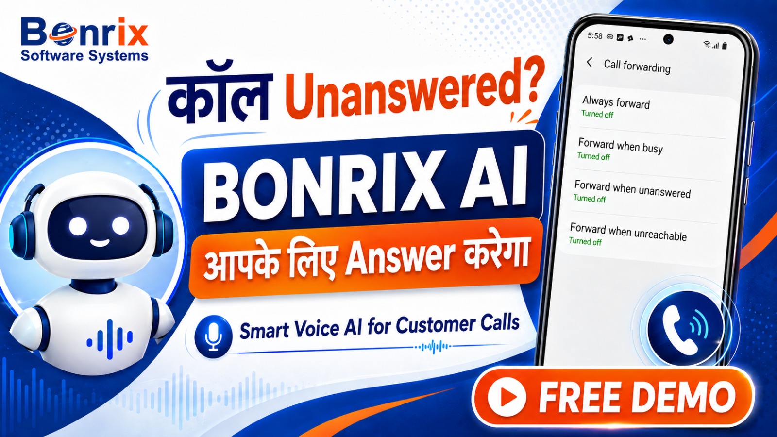 Bonrix Voice AI Agent: Turn Missed Calls into AI Conversations
