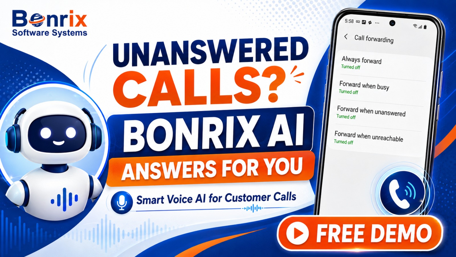 Bonrix Voice AI Agent: Turn Missed Calls into AI Conversations