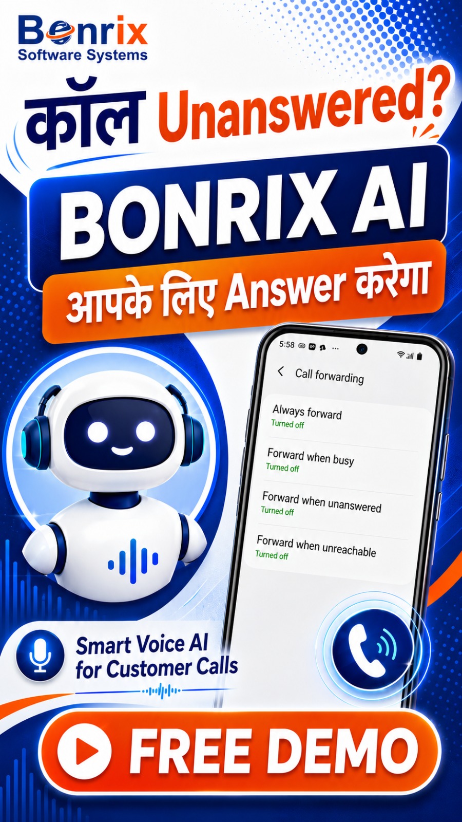 Bonrix Voice AI Agent: Turn Missed Calls into AI Conversations