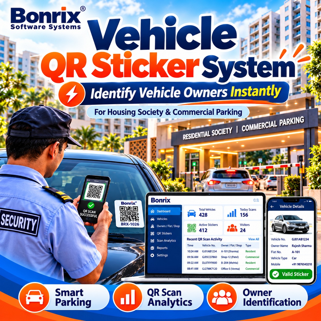 Bonrix Vehicle QR Sticker Management System