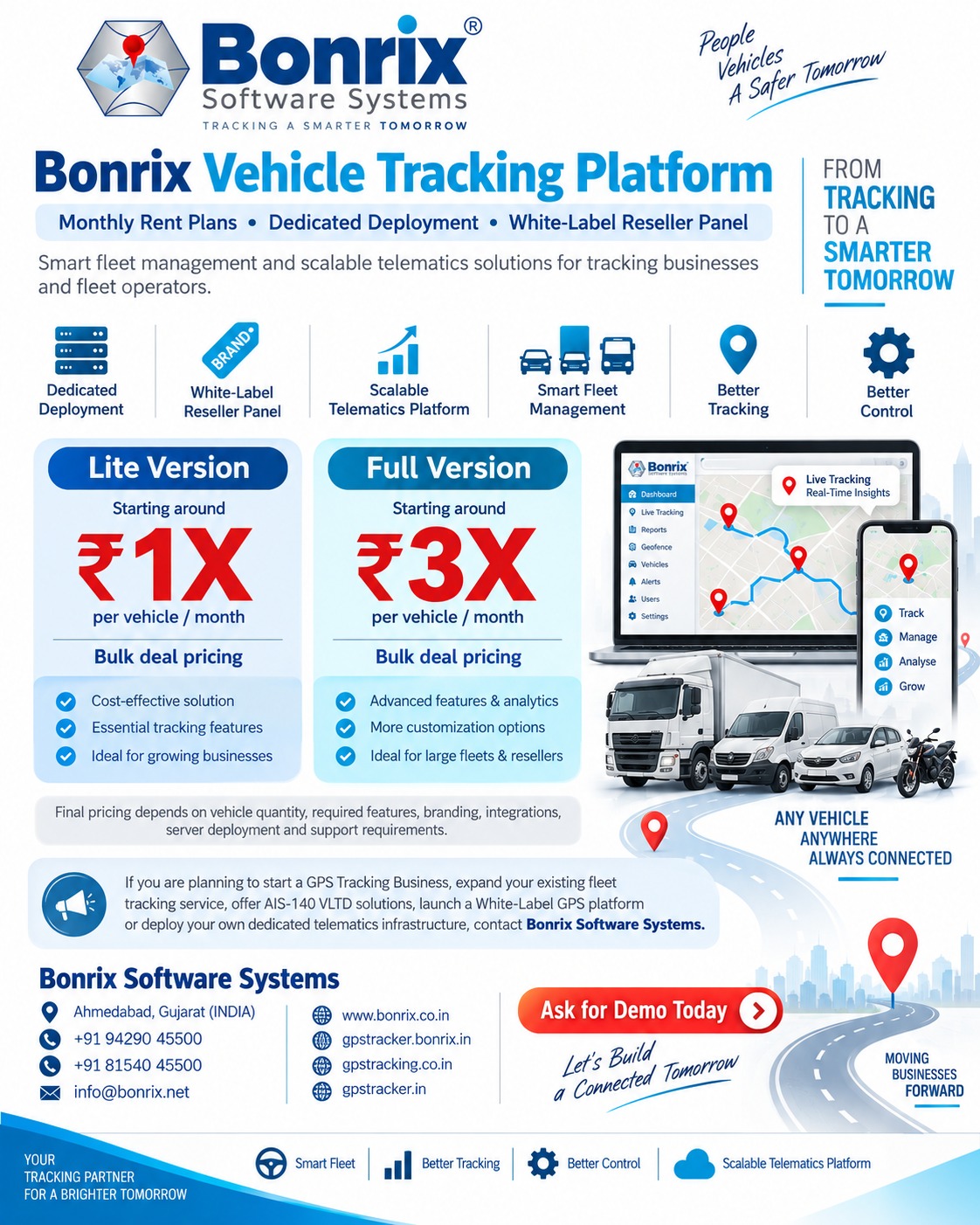 Bonrix Vehicle Tracking Platform: Your Complete GPS, Fleet & Telematics Solution