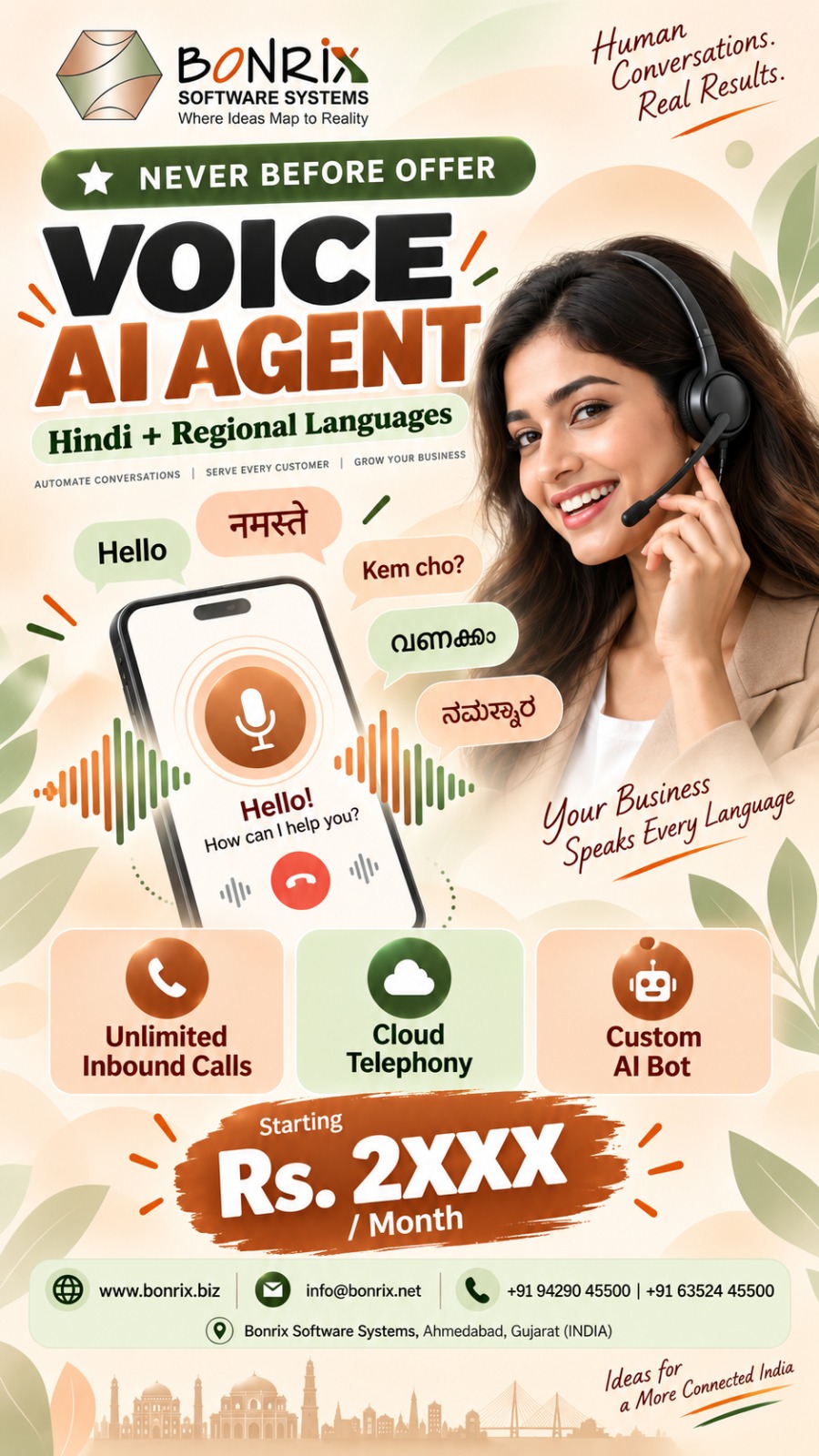Bonrix Launches Custom Hindi & Regional Voice AI Agents for Inbound Calls