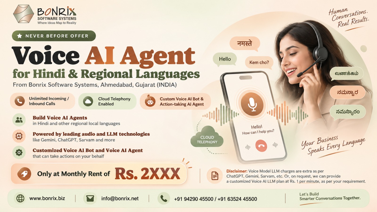 Bonrix Launches Custom Hindi & Regional Voice AI Agents for Inbound Calls