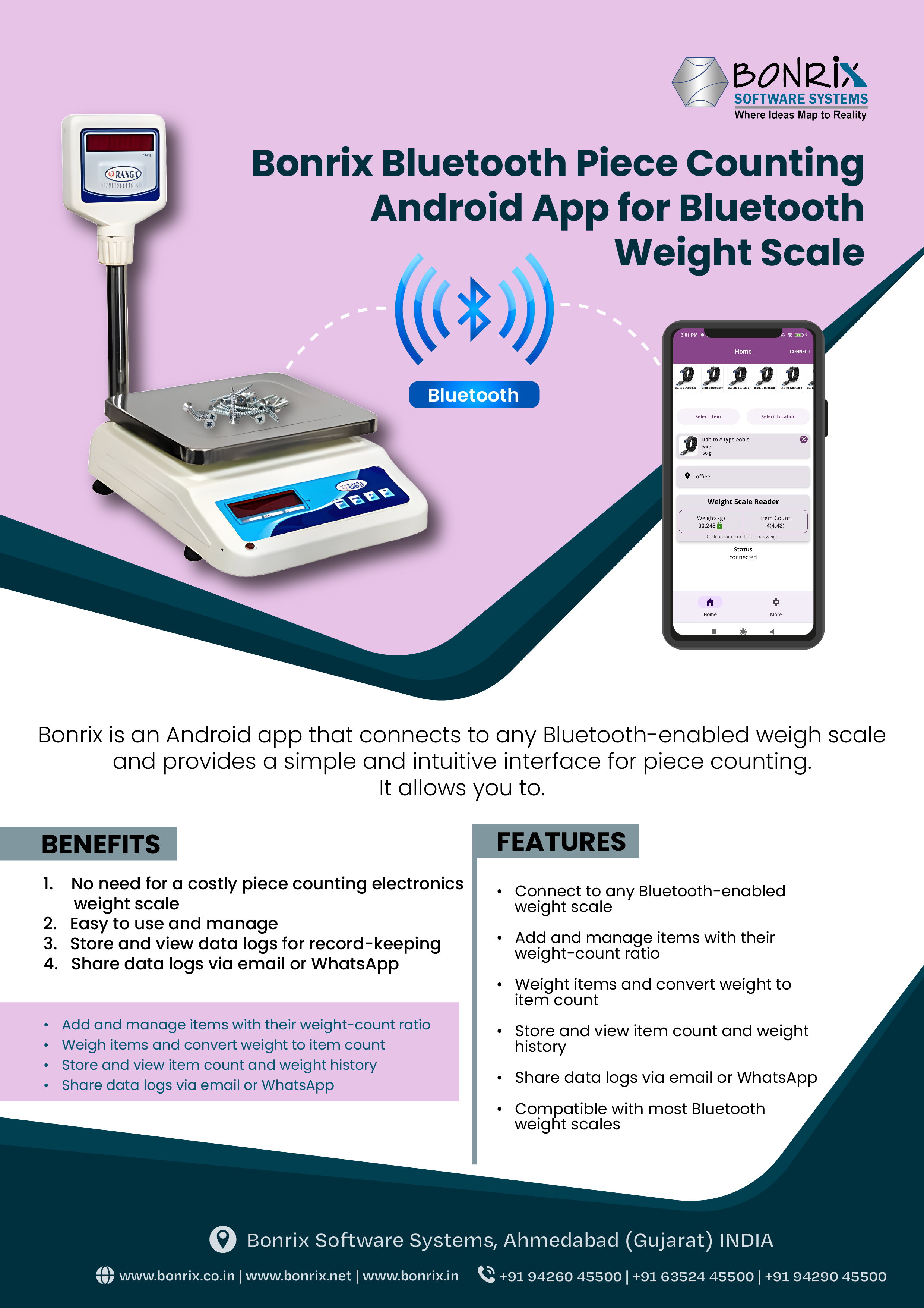 Bonrix Bluetooth Piece Counting Andriod App For Bluetooth Weight Scale
