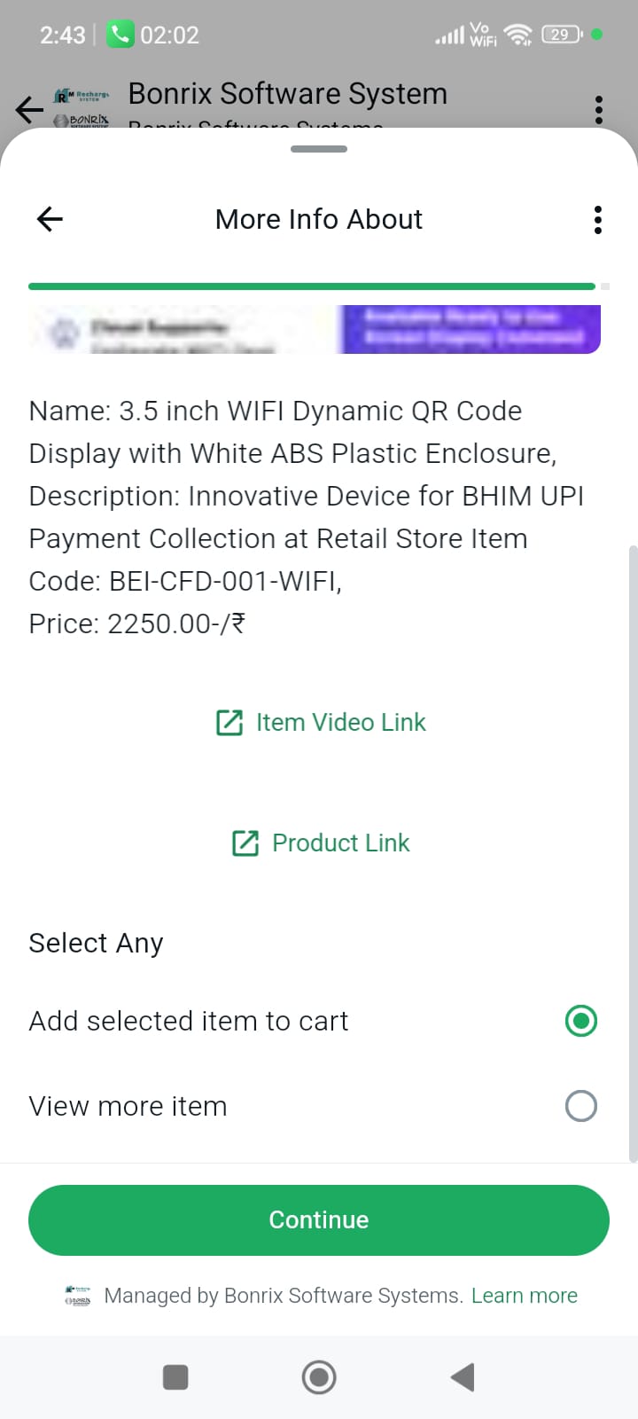 Dynamic QR Display for WhatsApp Order and Payment