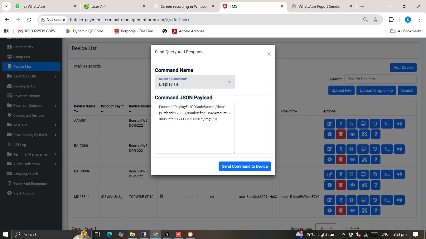 device list screenshot 2